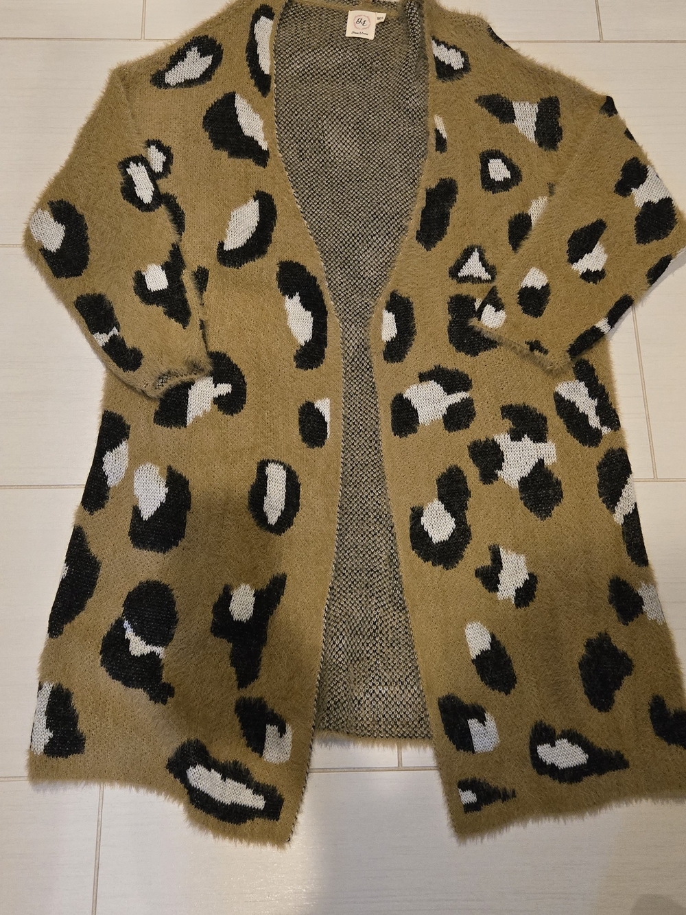 Women's Leopard Print Fuzzy Cardigan Jacket